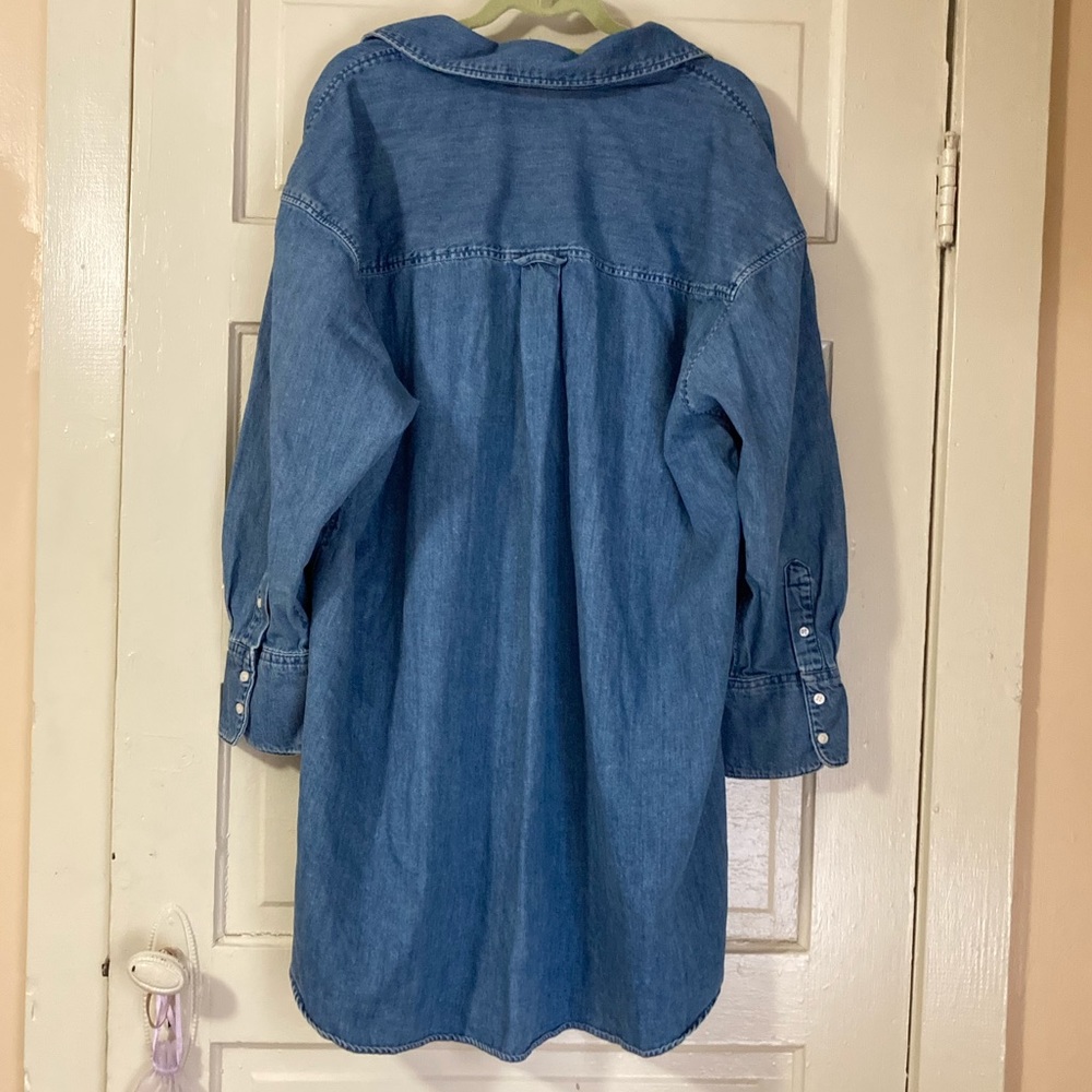 Denim Blue Shirt Dress - Picture 4 of 9